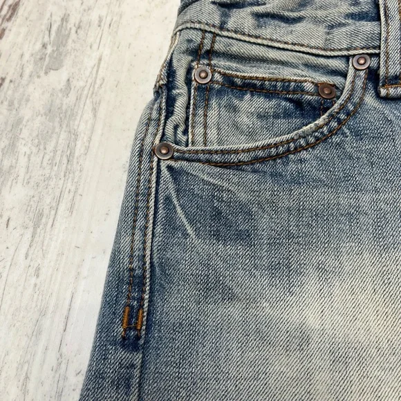 Free People High Waisted Denim Shorts Light Wash Distressed Size 24 NWOT - Picture 16 of 16